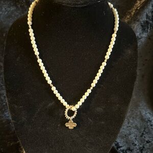 NWT Anne Marie Pearl Necklace with Gold Accent
